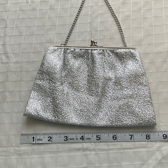 Silver Metallic Evening Clutch Bag - Picture 6 of 6